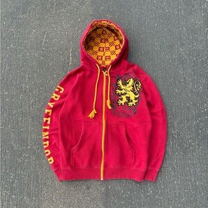 Y2K Warner Bros. Harry Potter Gryffindor Zip Up Hoodie Sweater Jacket